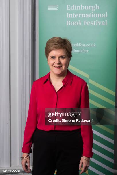 First Minister of Scotland Nicola Sturgeon attends the Edinburgh International Book Festival at Edinburgh College of Art on August 29, 2022 in...