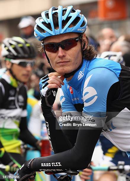 Johan Van Summeren of Belgium and Team Garmin-Barracuda looks on at the start of the 74th edition of the Gent - Wevelgem one day cycle race on March...