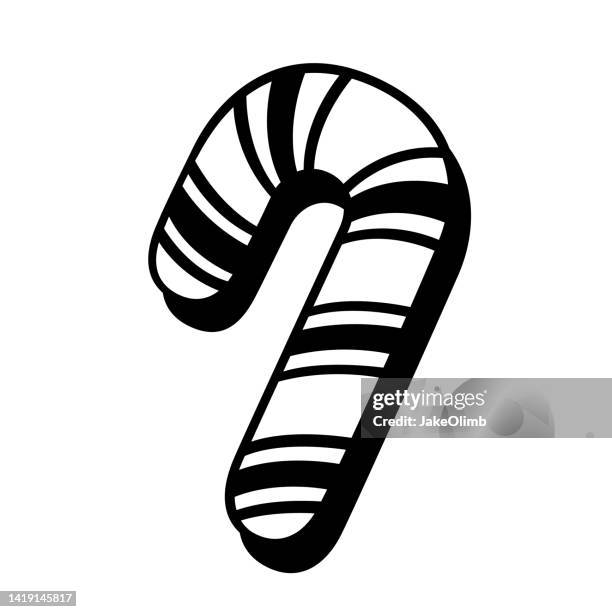 candy cane doodle 5 - peppermint candy stock illustrations