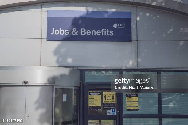 jobs and benefits office entrance - universal credit stock pictures, royalty-free photos & images