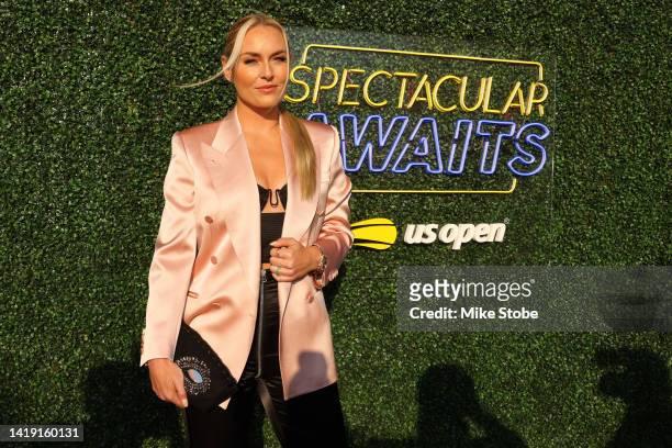 Lindsey Vonn arrives on Day One of the 2022 US Open at USTA Billie Jean King National Tennis Center on August 29, 2022 in the Flushing neighborhood...