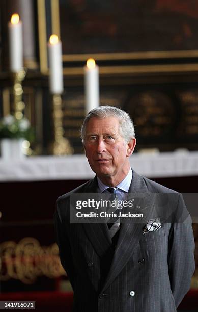 Prince Charles, Prince of Wales visits St Mary's Church during a tour of the old town on March 26, 2012 in Elsinore, Denmark. Prince Charles, Prince...