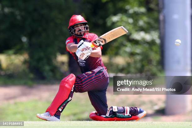 Nasir Hossain of the Atlanta Fire bats during a Minor League Cricket match between Ft Lauderdale Lions and Atlanta Fire at Church Street Park on...