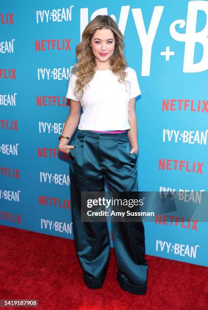 Sasha Pieterse attends Netflix's "Ivy and Bean" Los Angeles premiere at Harmony Gold on August 29, 2022 in Los Angeles, California.