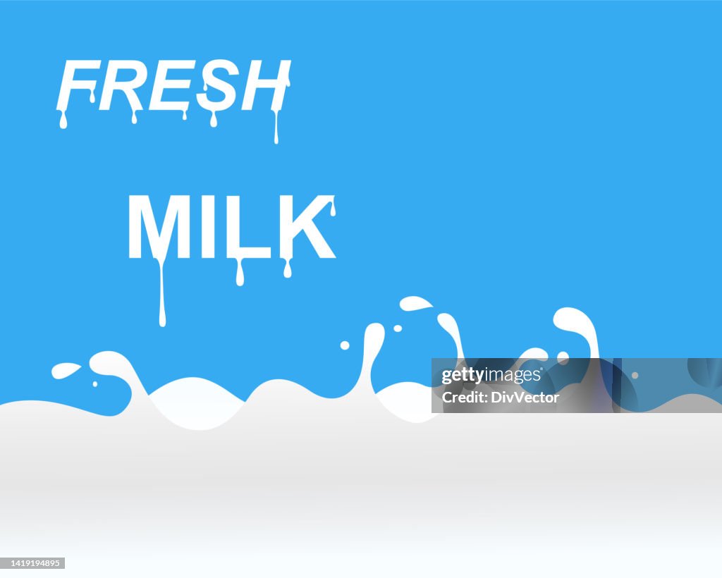 Milk with splashes vector background