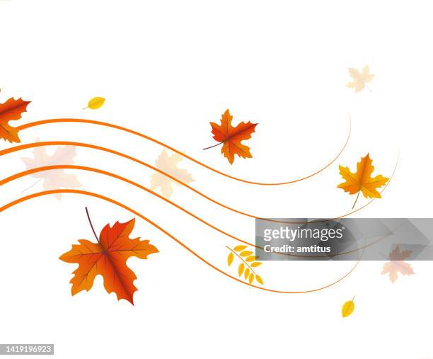 leaves air - wind stock illustrations
