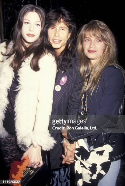 Liv Tyler, Steven Tyler and wife Teresa Barrick sighted on April 28, 1993 at Club USA in New York City.