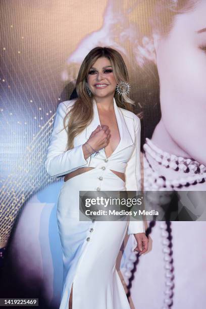 Itati Cantoral poses for a photo during a Tribute to Actress Silvia Pinal at Palacio de Bellas Artes on August 29, 2022 in Mexico City, Mexico.