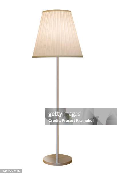 stand lamps on white background. clipping path - lamp shade stock pictures, royalty-free photos & images