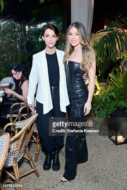 Ruby Rose and Hailee Steinfeld attend Patrick Ta Beauty's Major Skin Launch at The West Hollywood EDITION on August 29, 2022 in West Hollywood,...