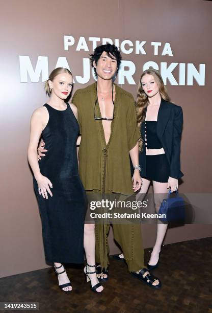 Abigail Cowen, Patrick Ta, and Larsen Thompson attend Patrick Ta Beauty's Major Skin Launch at The West Hollywood EDITION on August 29, 2022 in West...
