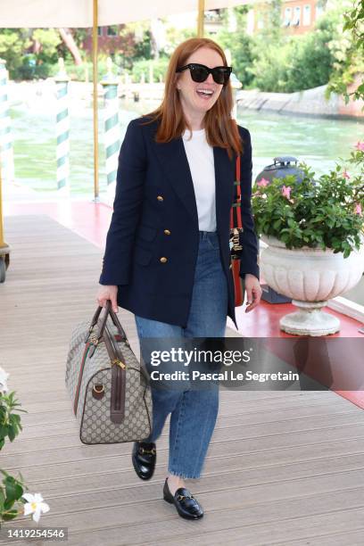 Julianne Moore is seen ahead of the 79th Venice International Film Festival on August 30, 2022 in Venice, Italy.