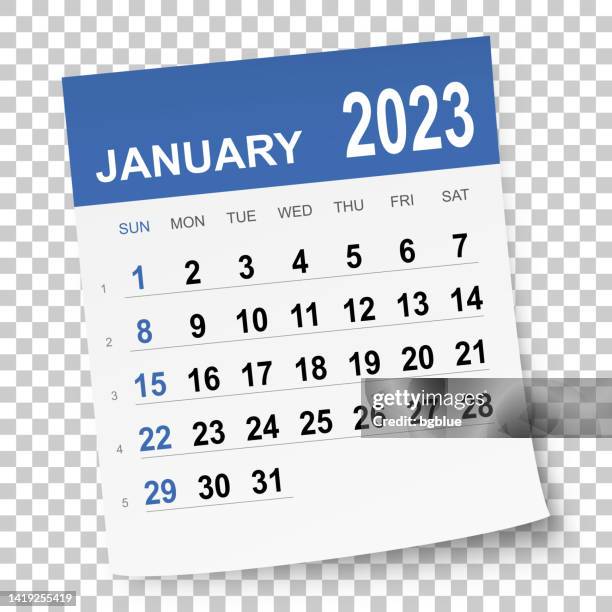 ilustraciones, imágenes clip art, dibujos animados e iconos de stock de calendario enero 2023 - january