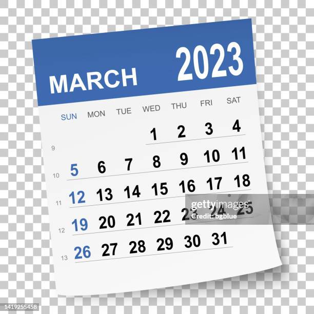 ilustraciones, imágenes clip art, dibujos animados e iconos de stock de calendario marzo 2023 - marzo