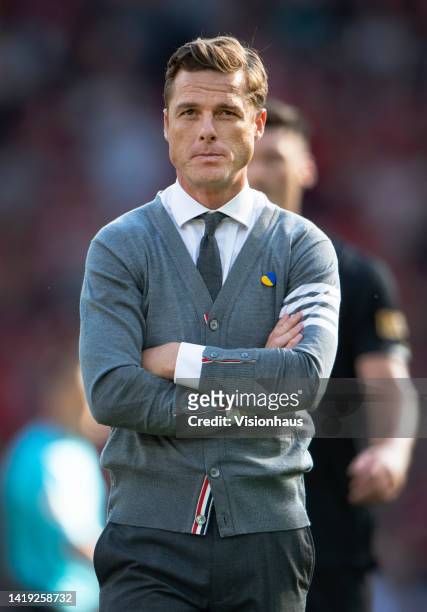 Bournemouth manager Scott Parker after the Premier League match between Liverpool FC and AFC Bournemouth at Anfield on August 27, 2022 in Liverpool,...