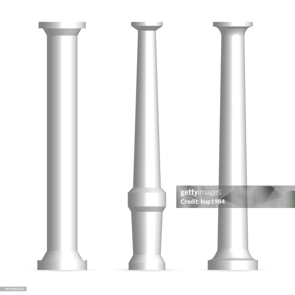 Set Of Architectural Columns 3d Vector Illustration High-Res Vector ...
