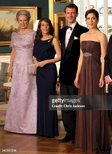 Princess Benedikte of Denmark, Princess Marie of Denmark, Prince Joachim of Denmark, Crown Princess Mary of Denmark and Drown Prince Frederik of...