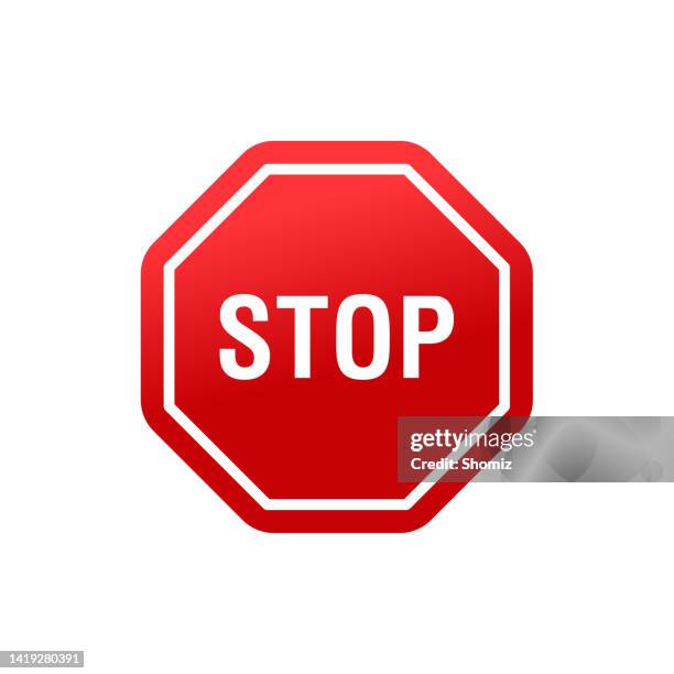 bildbanksillustrationer, clip art samt tecknat material och ikoner med stop sign flat design - bus stop