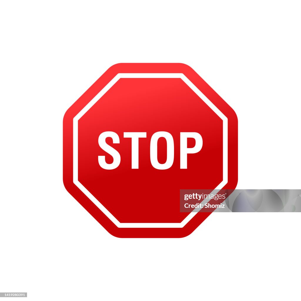 Stop Sign Design Layout Stop Sign Flat Design High-Res Vector Graphic - Getty Images