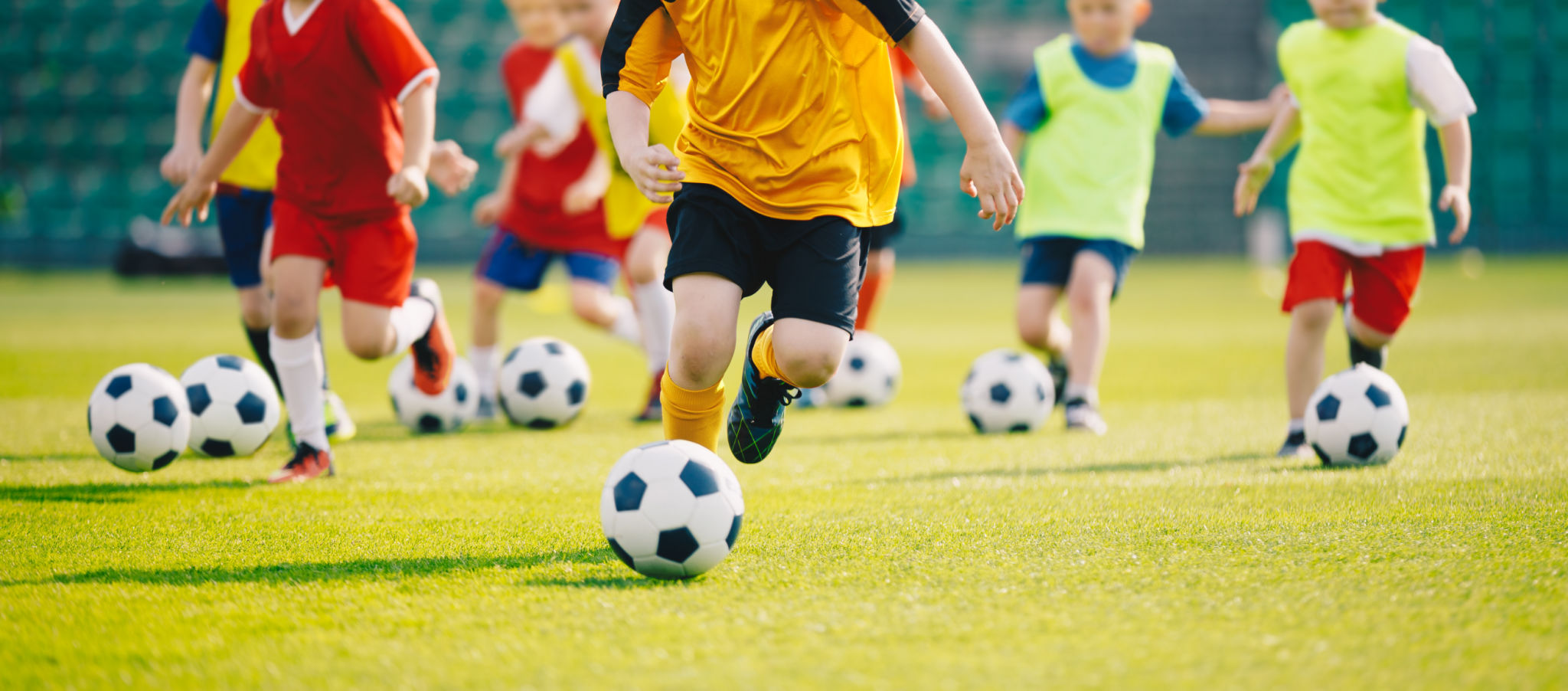 children in soccer practice