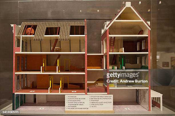 Model house showing where Anne Frank and her family stayed during World War II is displayed at the Anne Frank Center USA on March 26, 2012 in New...