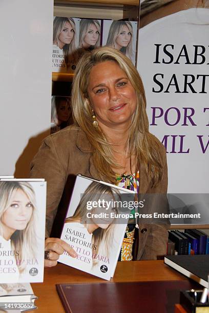 Isabel Sartorius attends 'Por Ti Lo Haria Mil Veces' book signing on March 23, 2012 in Madrid, Spain.