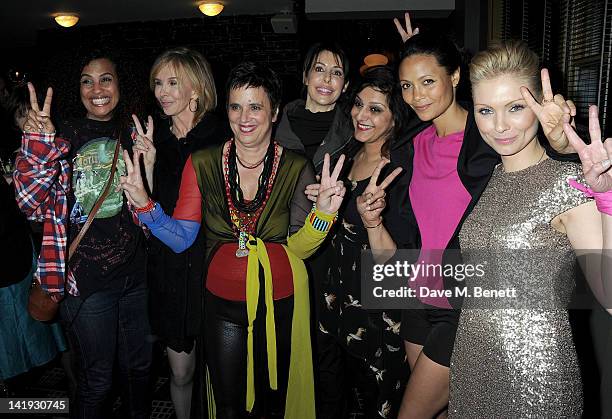 Neneh Cherry, Trudie Styler, Eve Ensler, Lauren Prakke, Meera Syal, Thandie Newton and MyAnna Buring attend an after party for 'A Memory, A...