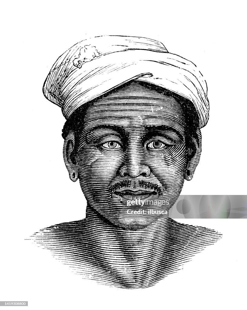 Antique illustration, ethnography and indigenous cultures: East Asia, North Laos