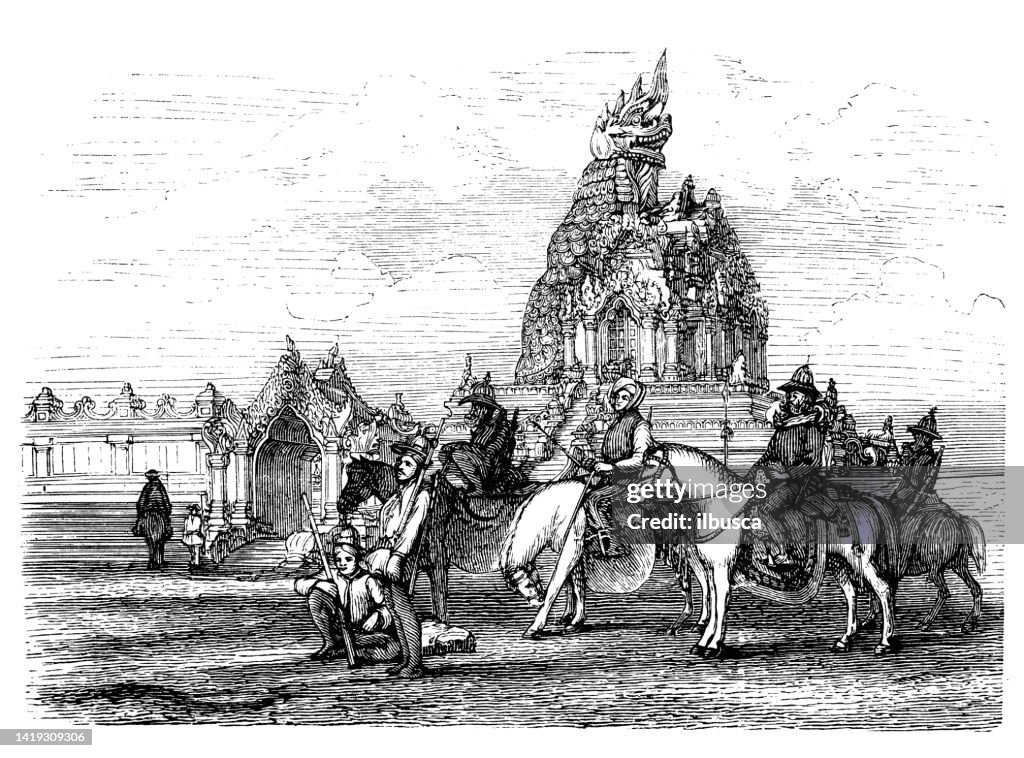 Antique illustration, ethnography and indigenous cultures: East Asia, Kingdom of Ava