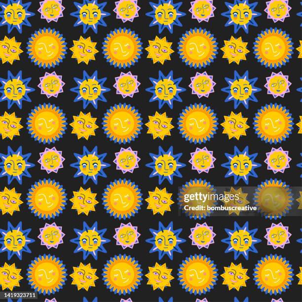 Sun Wide Pattern Sun Character Design Pattern High-Res Vector Graphic - Getty Images
