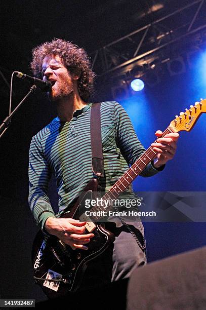 Singer and guitarist Chad Urmston of the band Dispatch performs live during a concert at the Huxleys on March 26, 2012 in Berlin, Germany.