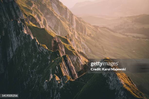 mountain ridge - switzerland alps stock pictures, royalty-free photos & images