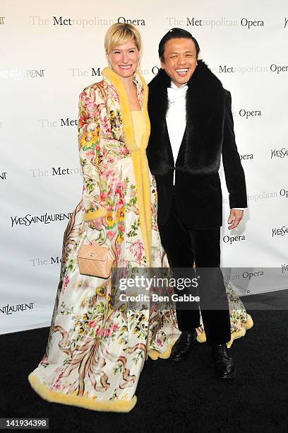 Julie Macklowe and Zang Toi attend the Metropolitan Opera gala premiere Of Jules Massenet's "Manon" at The Metropolitan Opera House on March 26, 2012...