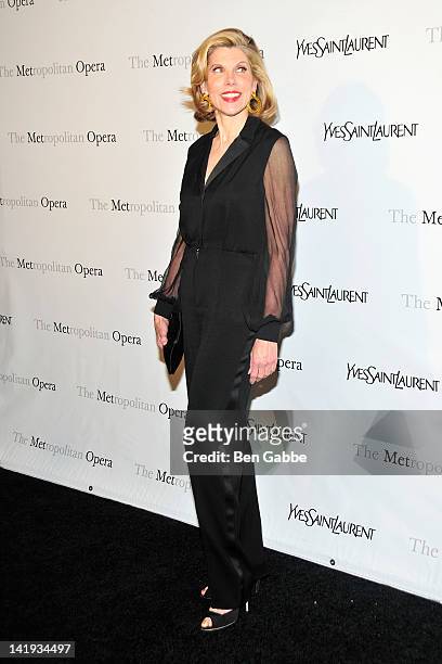 Christine Baranski attends the Metropolitan Opera gala premiere Of Jules Massenet's "Manon" at The Metropolitan Opera House on March 26, 2012 in New...