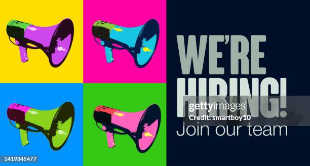 we are hiring - help wanted sign stock illustrations