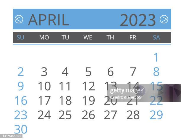april 2023 monthly calendar template with the week beginning on sunday - org chart background stock illustrations