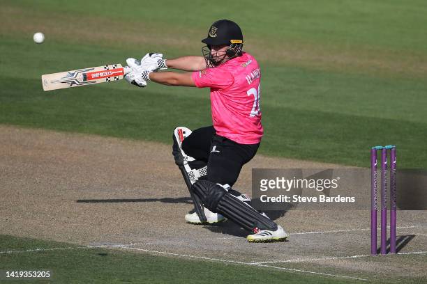 Tom Haines of Sussex Sharks plays a shot during the Royal London Cup semi final match between Sussex Sharks and Lancashire Lightning at The 1st...
