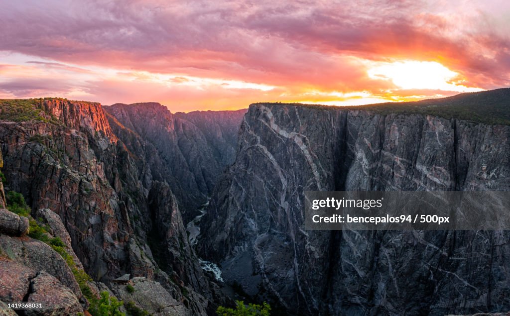 Scenic view of mountains against sky during sunset,Black Canyon of the Gunnison National Park,Colorado,United States,USA