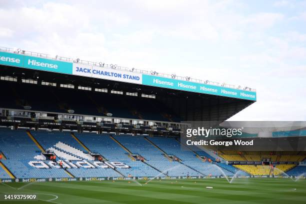 General view inside the stadium prior to the Premier League match between Leeds United and Everton FC at Elland Road on August 30, 2022 in Leeds,...