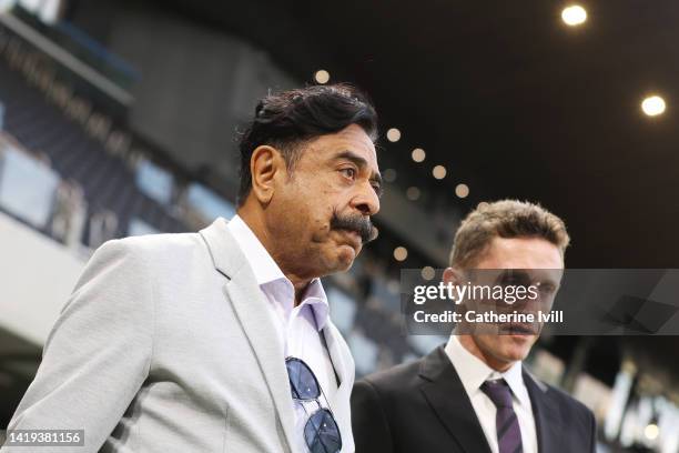 Shahid Khan, Owner of Fulham is seen prior to the Premier League match between Fulham FC and Brighton & Hove Albion at Craven Cottage on August 30,...