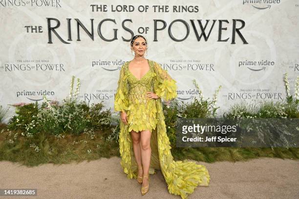 Nazanin Boniadi attends "The Lord of the Rings: The Rings of Power" World Premiere at Odeon Luxe Leicester Square on August 30, 2022 in London,...
