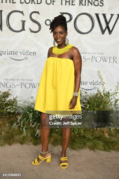 Sharon Duncan Brewster attends "The Lord of the Rings: The Rings of Power" World Premiere at Odeon Luxe Leicester Square on August 30, 2022 in...