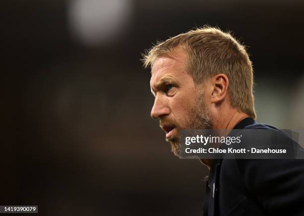 Manager of Brighton and Hove Albion Graham Potter ahead of the Premier League match between Fulham FC and Brighton & Hove Albion at Craven Cottage on...