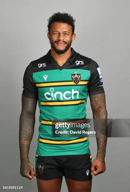 Courtney Lawes of Northampton Saints poses for a portrait during the squad photocall for the 2022-2023 Gallagher Premiership Rugby season on August...