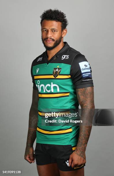 Courtney Lawes of Northampton Saints poses for a portrait during the squad photocall for the 2022-2023 Gallagher Premiership Rugby season on August...