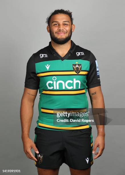 Lewis Ludlam of Northampton Saints poses for a portrait during the squad photocall for the 2022-2023 Gallagher Premiership Rugby season on August 30,...
