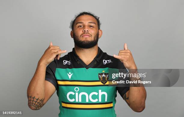 Lewis Ludlam of Northampton Saints poses for a portrait during the squad photocall for the 2022-2023 Gallagher Premiership Rugby season on August 30,...