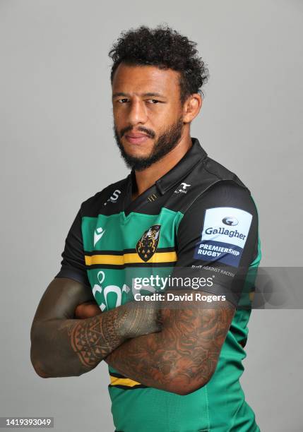 Courtney Lawes of Northampton Saints poses for a portrait during the squad photocall for the 2022-2023 Gallagher Premiership Rugby season on August...