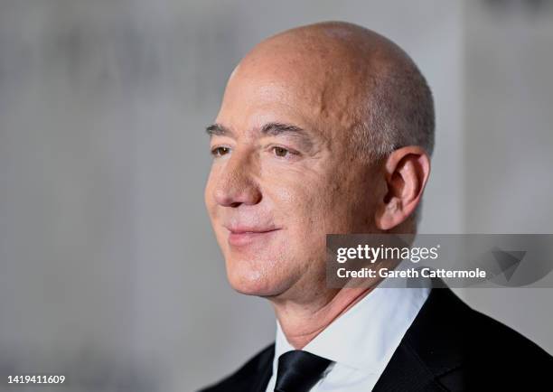 Jeff Bezos attends "The Lord Of The Rings: The Rings Of Power" World Premiere in Leicester Square on August 30, 2022 in London, England.