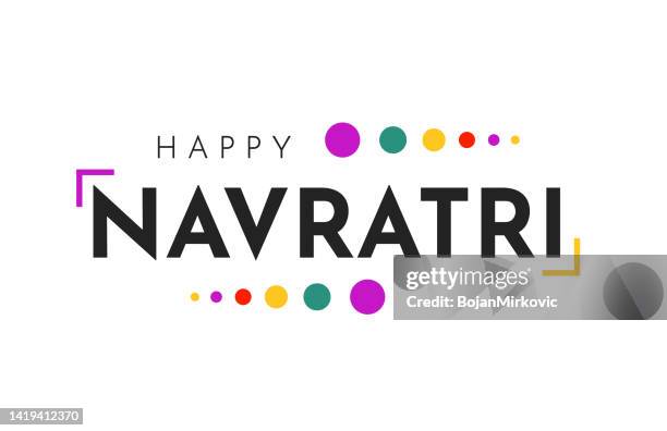 stockillustraties, clipart, cartoons en iconen met happy navratri colorful background. vector - navratri festival celebrations